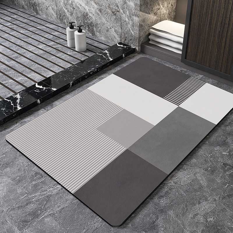 Bamboo Bath Mat - Tapete de Banho Geométrico Nórdico de